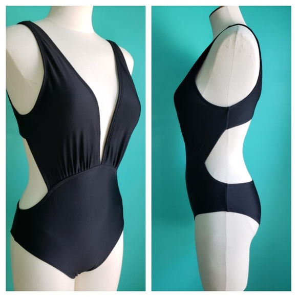 Envya Black Plunge Swimsuit - Picture 3 of 6